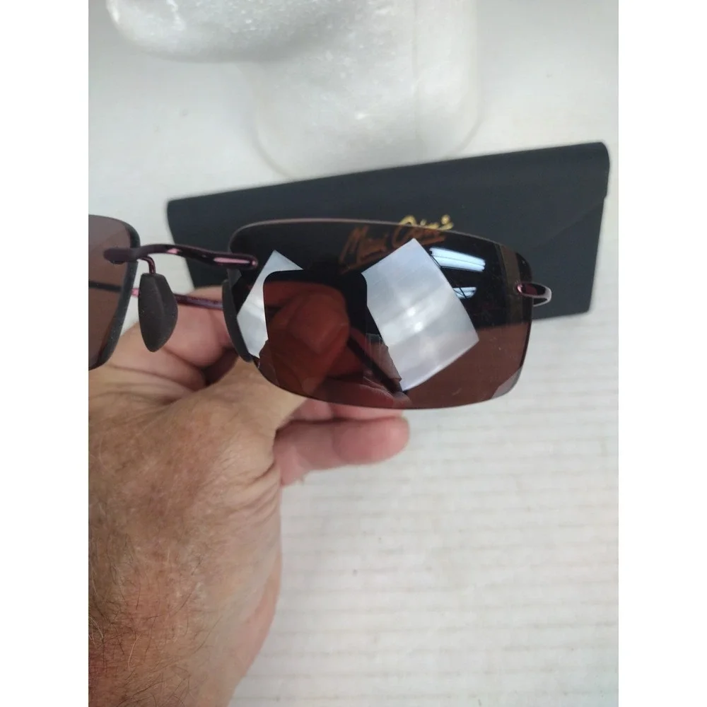 Maui Jim MJ 515-07 54-18 135 Little Beach Burgundy Maui Rose Polarized Rimless
